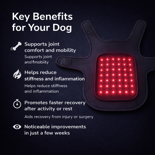 Help your dog move comfortably again with soothing red light therapy for joints and muscles